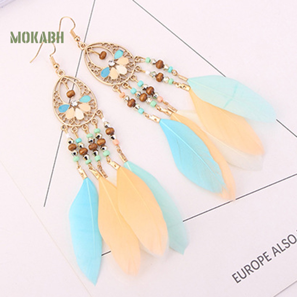 [Mok Abh] Hoa Tai Hình Oval Phong Cách Bohomian