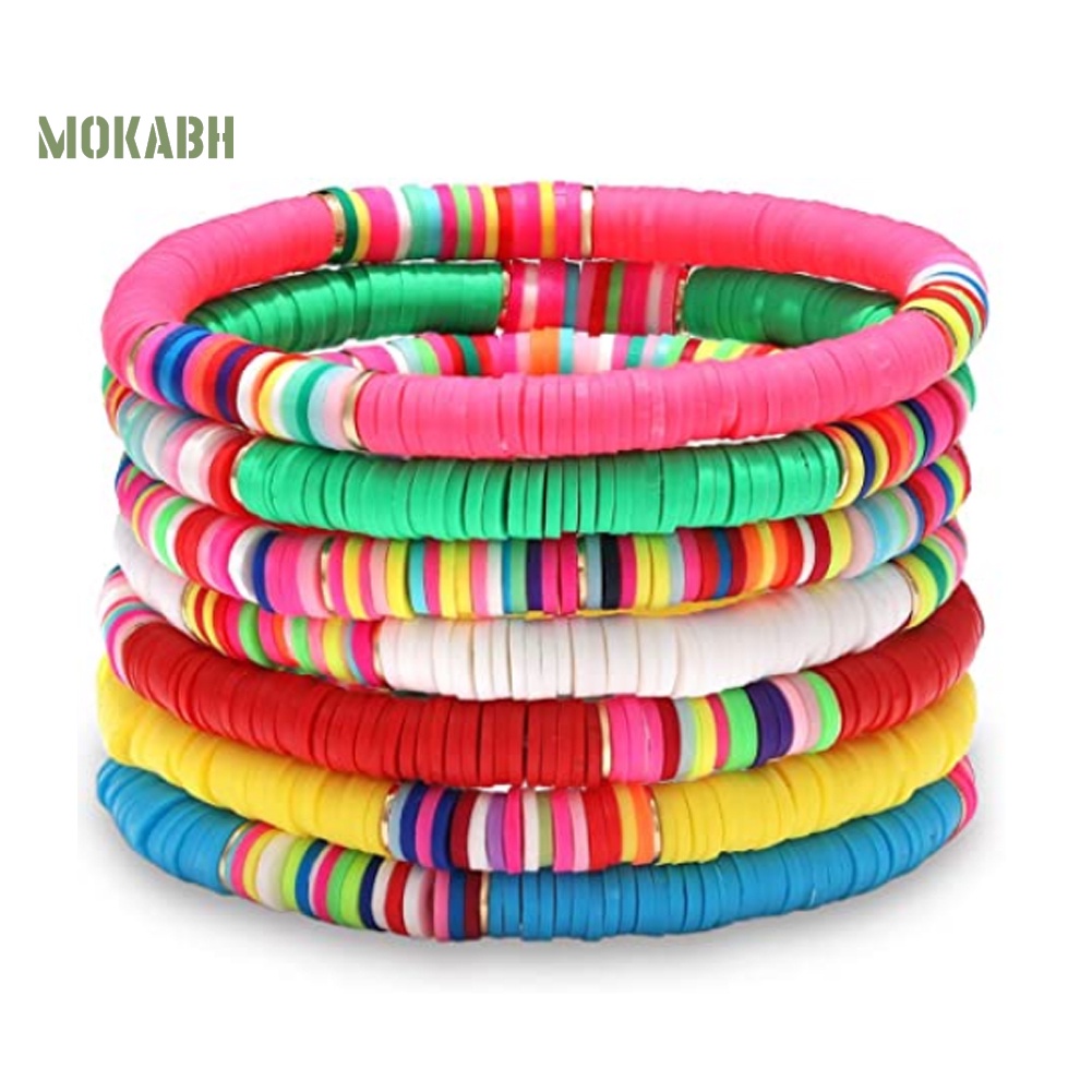 [Mok Abh] 5 / 7 Vòng Tay Chuỗi Hạt Màu Cầu Vồng Kiểu Boho