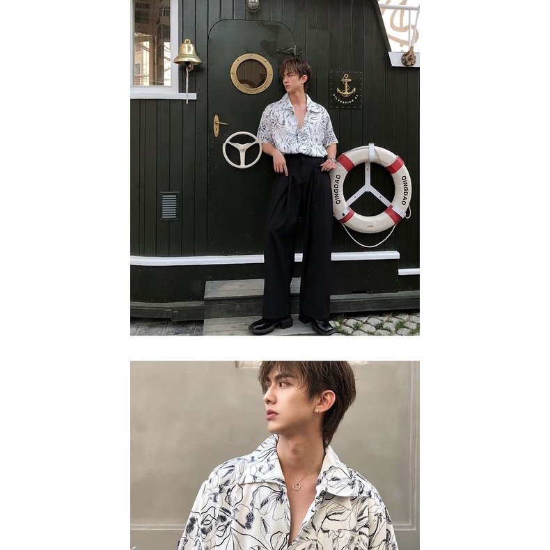 Áo Sơ Mi Họa Tiết Hoa Phong Cách Hawaii Thời Trang Mùa Hè Mới