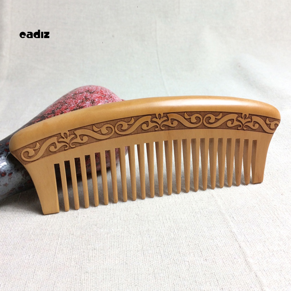 Lược Chải Tóc Hai Mặt Bằng Gỗ Đào Tự Nhiên Chống Tĩnh Điện