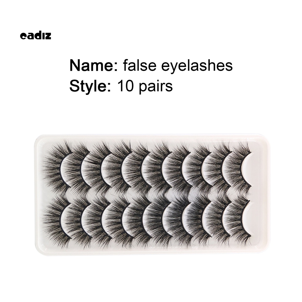 Set 10 Cặp Lông Mi Giả Sợi Fiber Nối Dài Trang Điểm Mắt Sành Điệu Cho Nữ