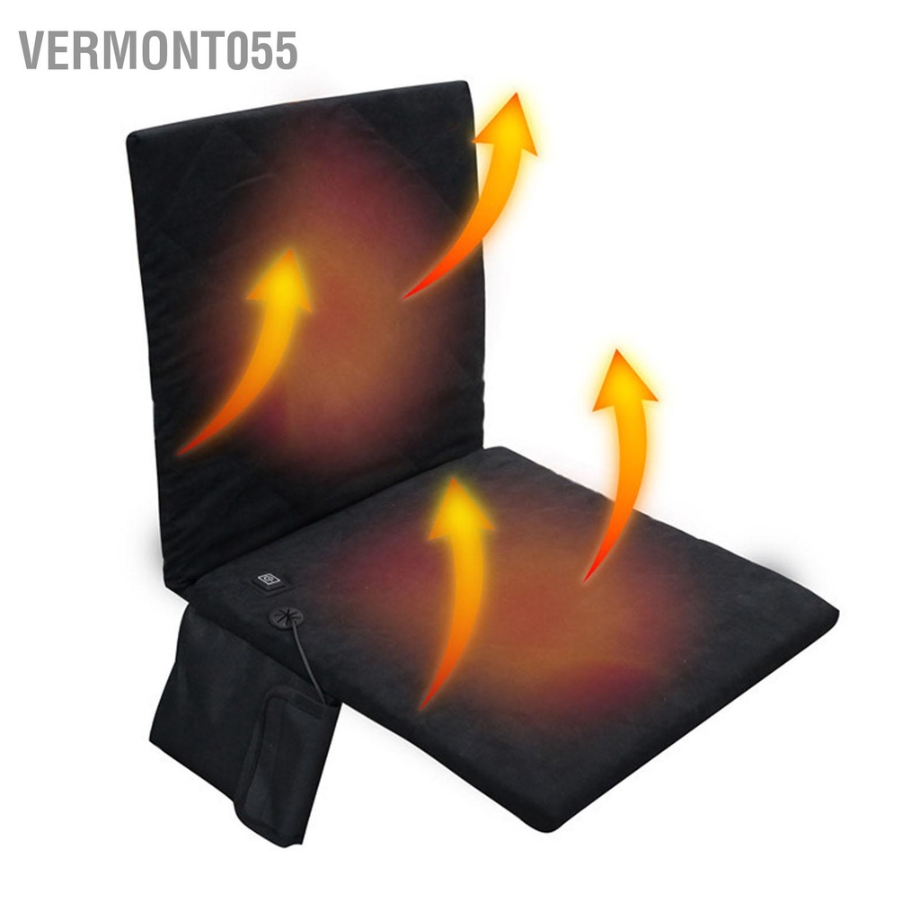 Vermont055 Đệm Ghế Làm Nóng 3 Cấp Độ Sưởi Ấm Có Thể Gập Lại Thoải Mái Cho Câu Cá Ngoài Trời