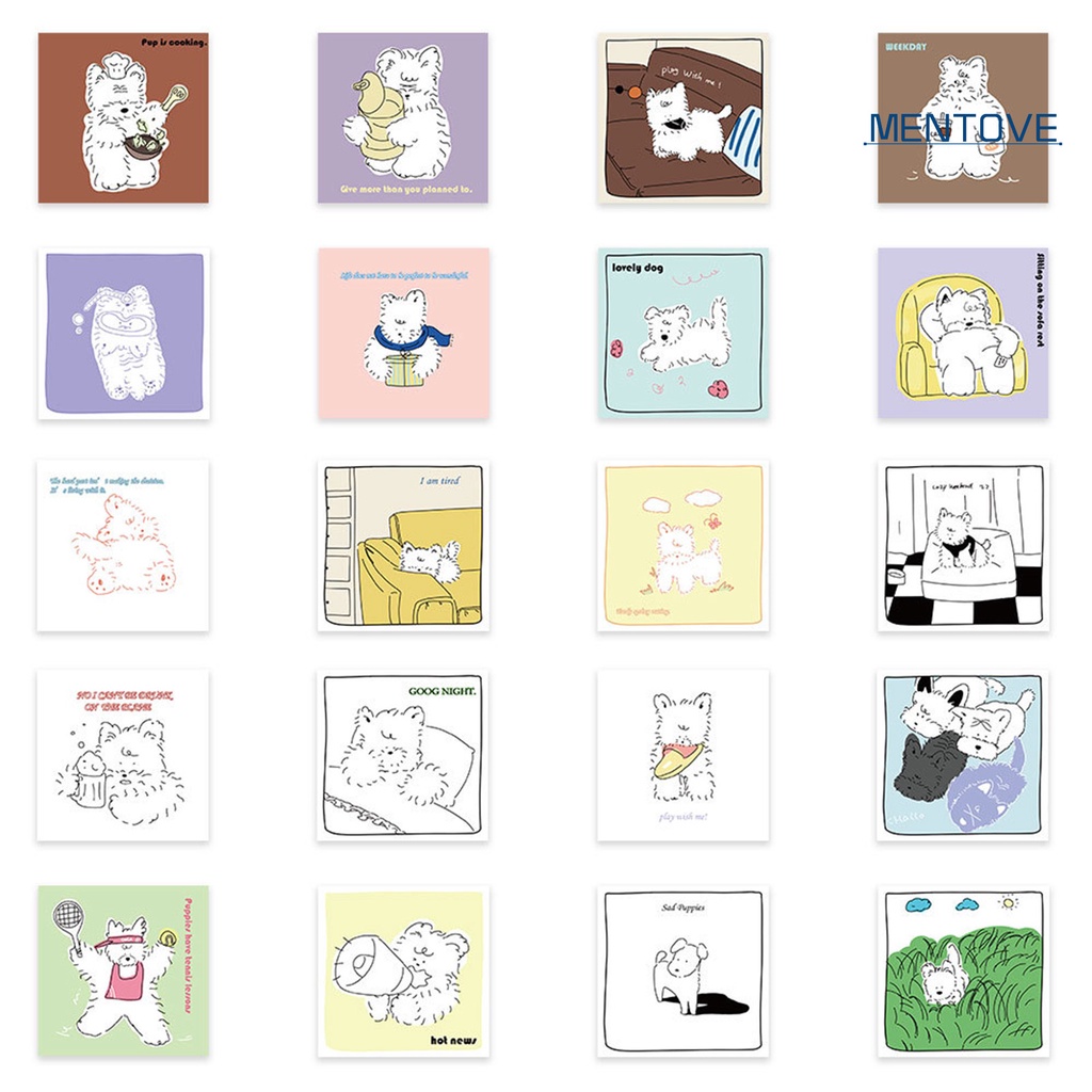 Set 40 Miếng Dán Vinyl Hình Chú Chó Hoạt Hình Chống Nước Dễ Thương Trang Trí Sổ Tay / Ván Trượt / Laptop