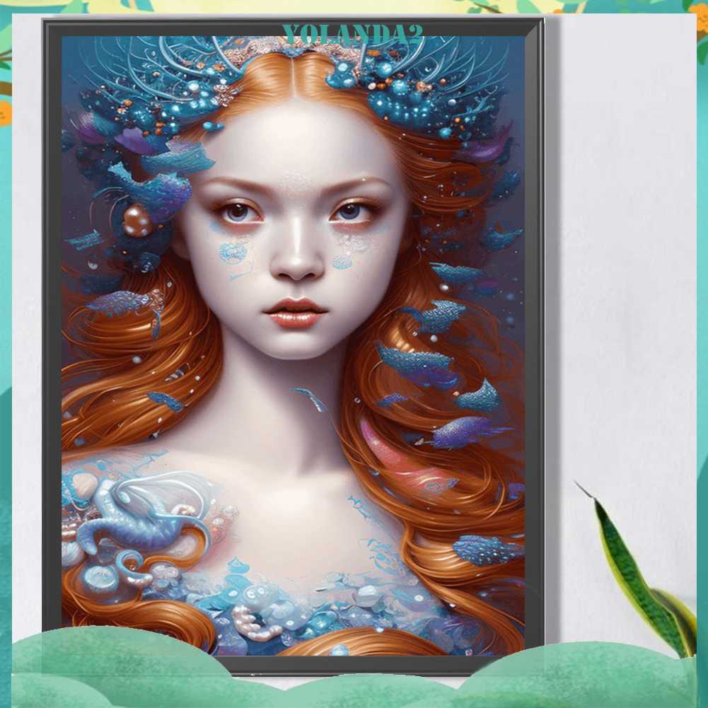 Tranh Đính Đá Kim Cương Toàn Bộ 5D DIY Hình Vẽ Cô Gái Trang Trí Nhà Cửa