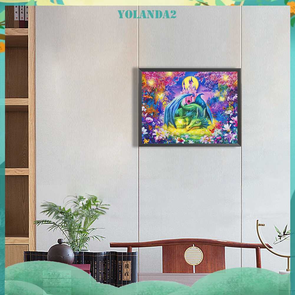 Tranh Đính Đá Kim Cương Toàn Bộ 5D DIY Hình Vẽ Khủng Long