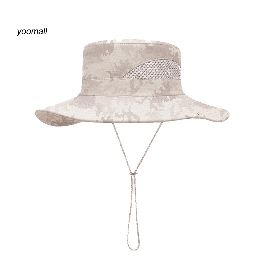 Mũ Tai Bèo Vành Rộng Họa Tiết Rằn Ri Điều Chỉnh Được Thoáng Khí Chống Nắng Mùa Hè Cho Nam