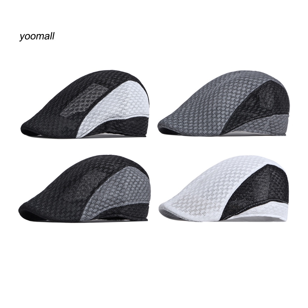 Mũ Beret Chống Nắng Mềm Mỏng Thoáng Khí Phối Màu Tương Phản Có Thể Giặt Cho Nam