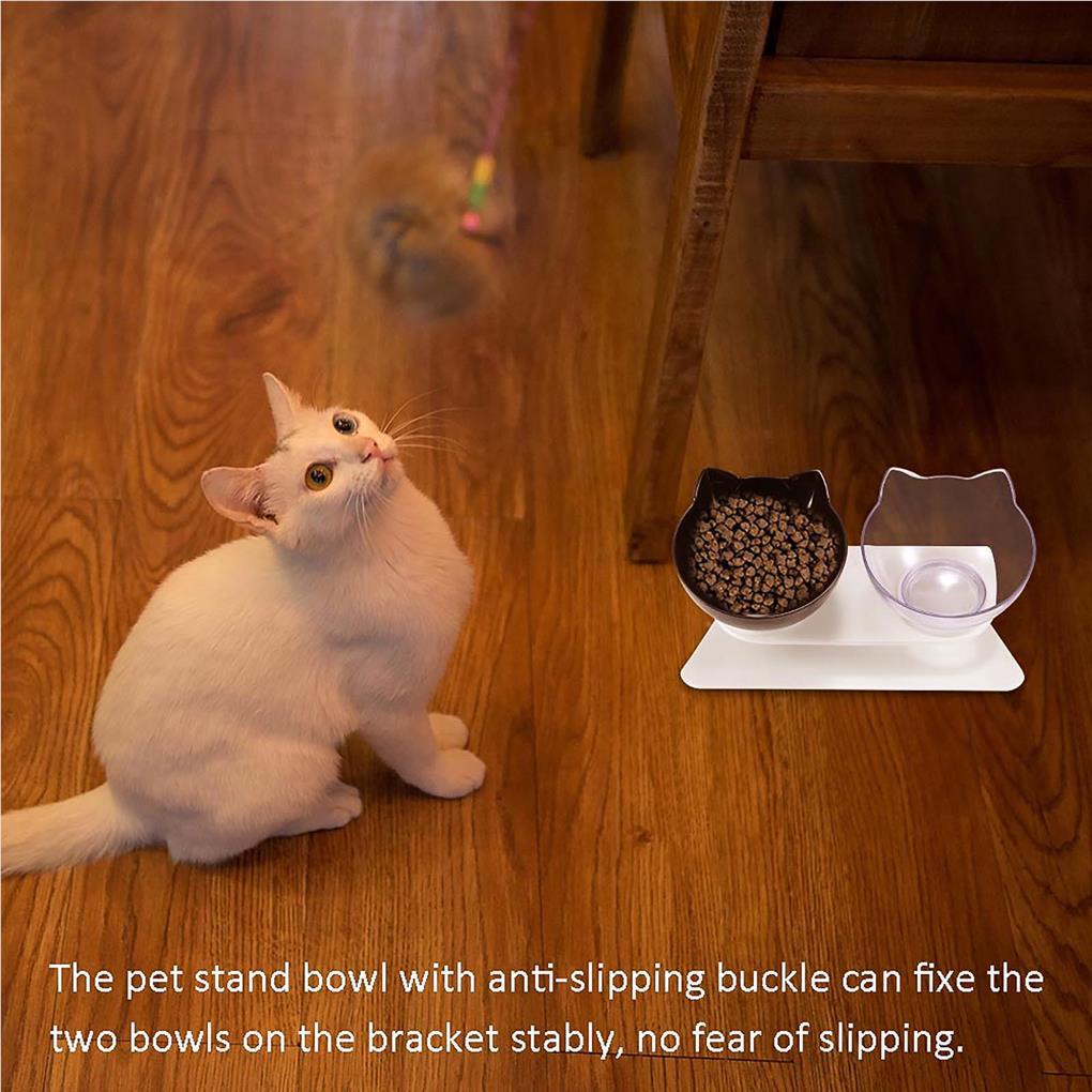 Bát Đôi Đựng Thức Ăn Nước Uống Chống Trượt Kèm Giá Đỡ Dành Cho Thú Cưng