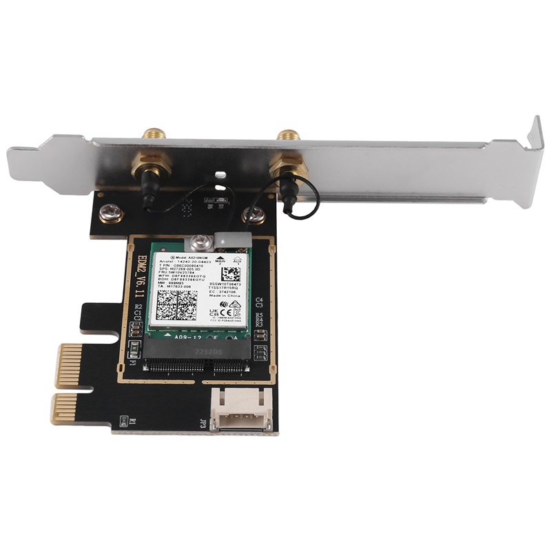 Thẻ WiFi 6E Băng Tần Kép 2.4G / 5G Bằng Nhựa Kèm Ăng Ten 2X8DB