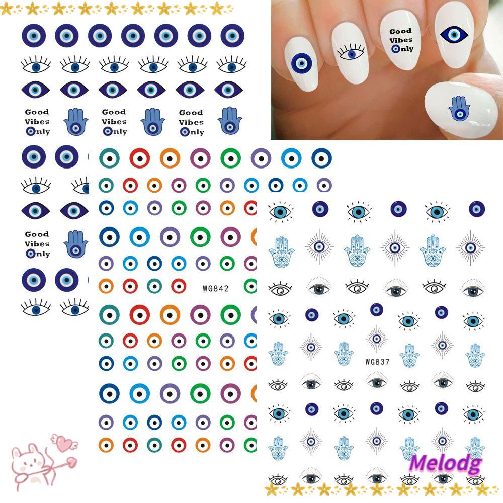 1 Tờ Đề Can Mắt Quỷ 3D Tự Dính Trang Trí Móng Tay DIY