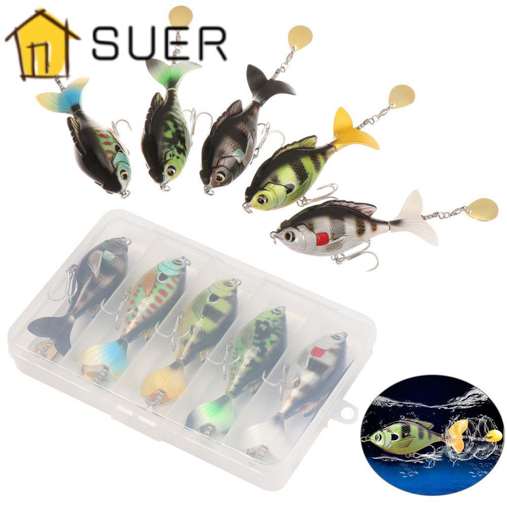Hộp 5 Mồi Câu Cá Giả Mềm Có Thể Xoay Được