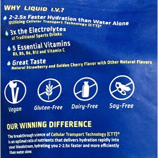 Bột điện giải Liquid I.V. Hydration Multiplier 30 gói (Golden Cherry & Strawberry)