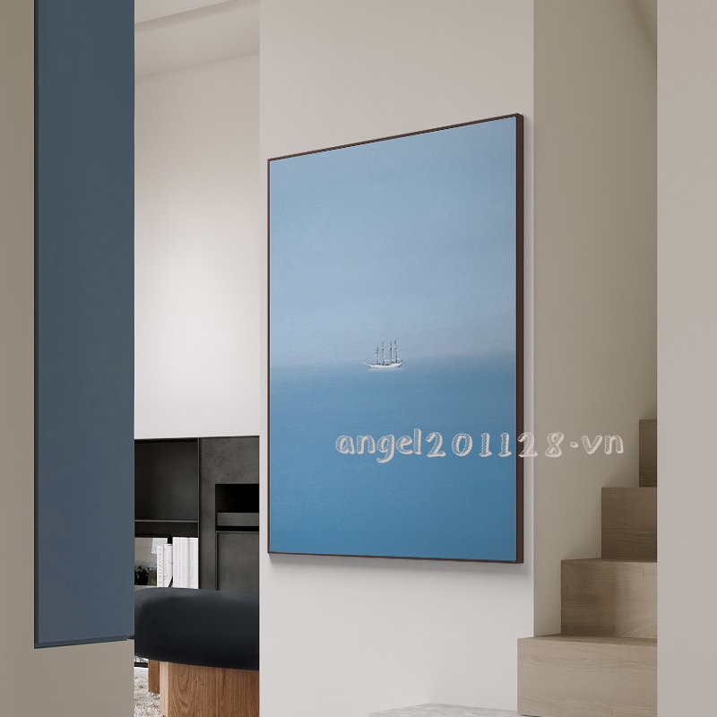 Tranh Phong Cảnh Biển Treo Tường Trang Trí Phòng Khách Phong Cách Bắc Âu Sang Trọng