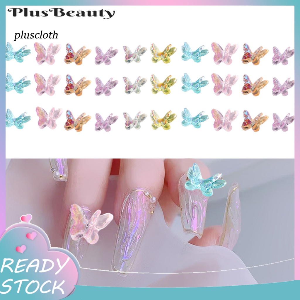 1 Túi Phụ Kiện Trang Trí Móng Tay Hình Bướm 3D Nhiều Màu Sắc