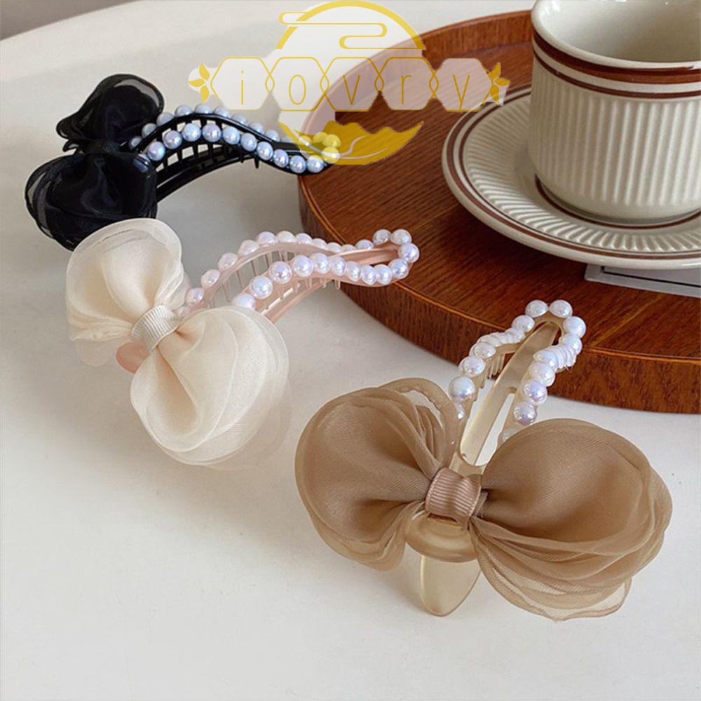 Kẹp Tóc Mỏ Vịt Đính Nơ Kiểu Pháp Xinh Xắn Cho Bạn Gái