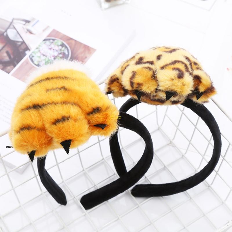 Flgo Băng Đô Mềm Mại Họa Tiết Da Báo Dùng Hóa Trang Sáng Tạo