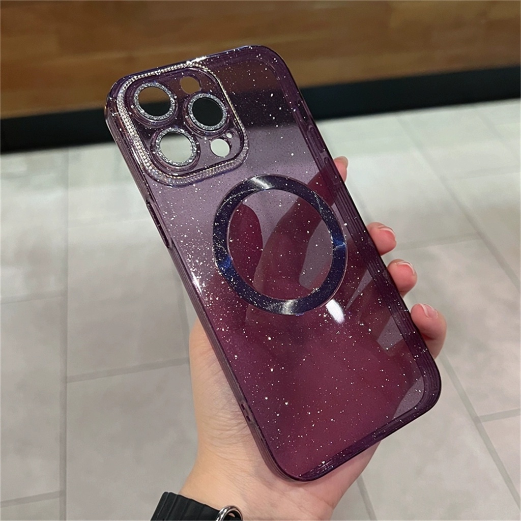 Ốp Điện Thoại Dẻo Trong Suốt Có Vòng Nhẫn Từ Tính Bảo Vệ camera Chống Sốc Sang Trọng Cho iPhone 14 Pro Max iPhone 12 13 Pro Max