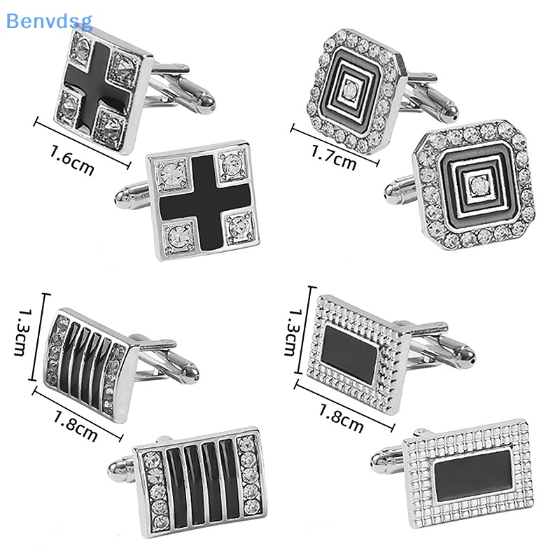 Benvdsg > Khuy Măng Sét Đính Kim Cương Giả Hình Vuông Thời Trang Công Sở Cho Nam