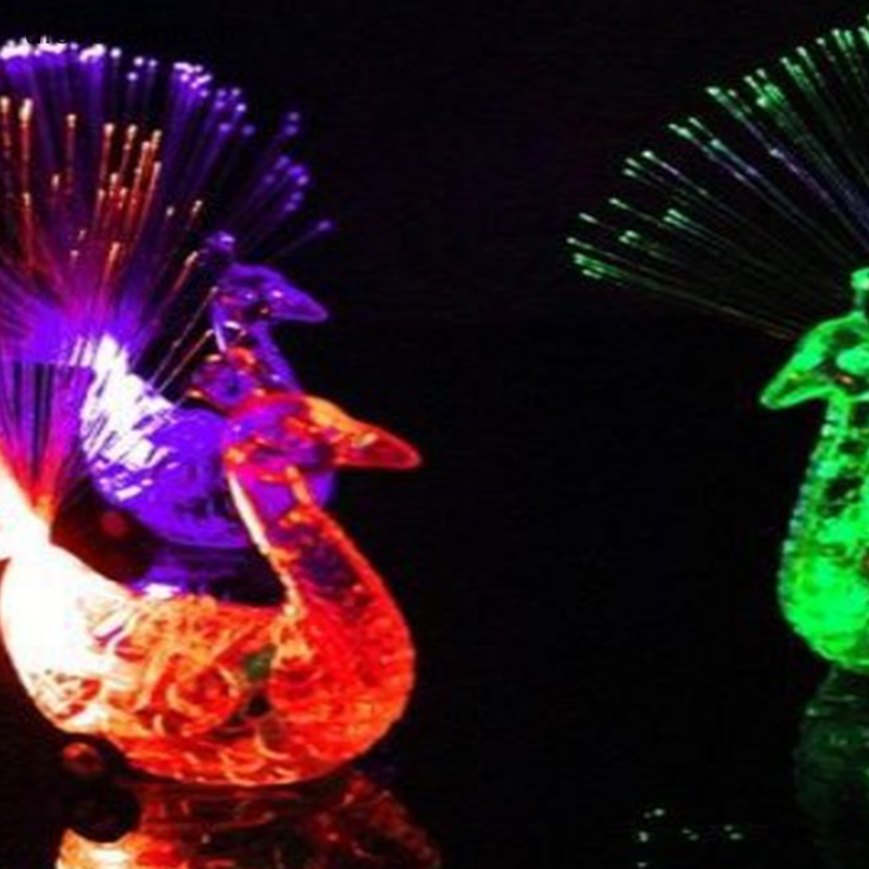 Uloveremn Bộ 3 Đèn LED Hình Con Công Phát Sáng Dùng Để Trang Trí