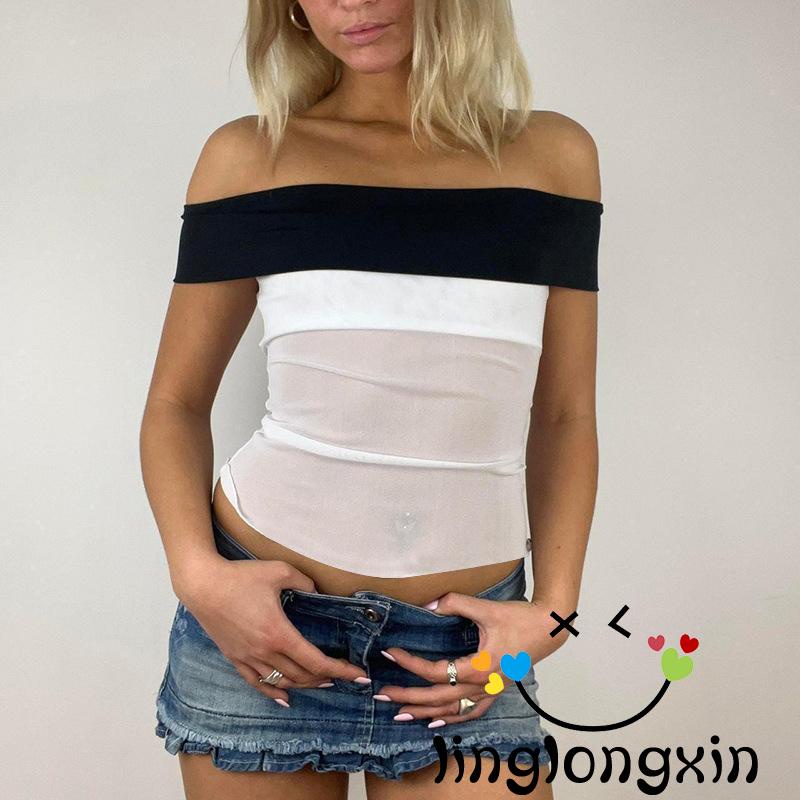 Áo Thun Không Tay Hở Lưng Dáng Ôm Màu Sắc Tương Phản Dành Cho Bạn Nữ ZXY68