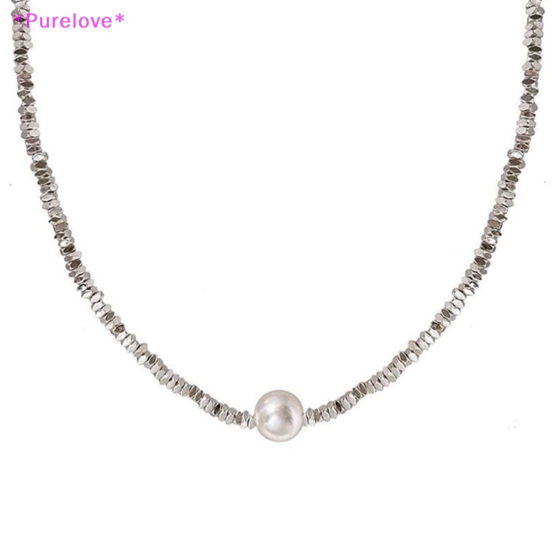 Purelove > Vòng Cổ Chuỗi Hạt Ngọc Trai Kiểu Hình Học Không Đối Xứng Âu Mỹ Cá Tính Cho Nữ Mới