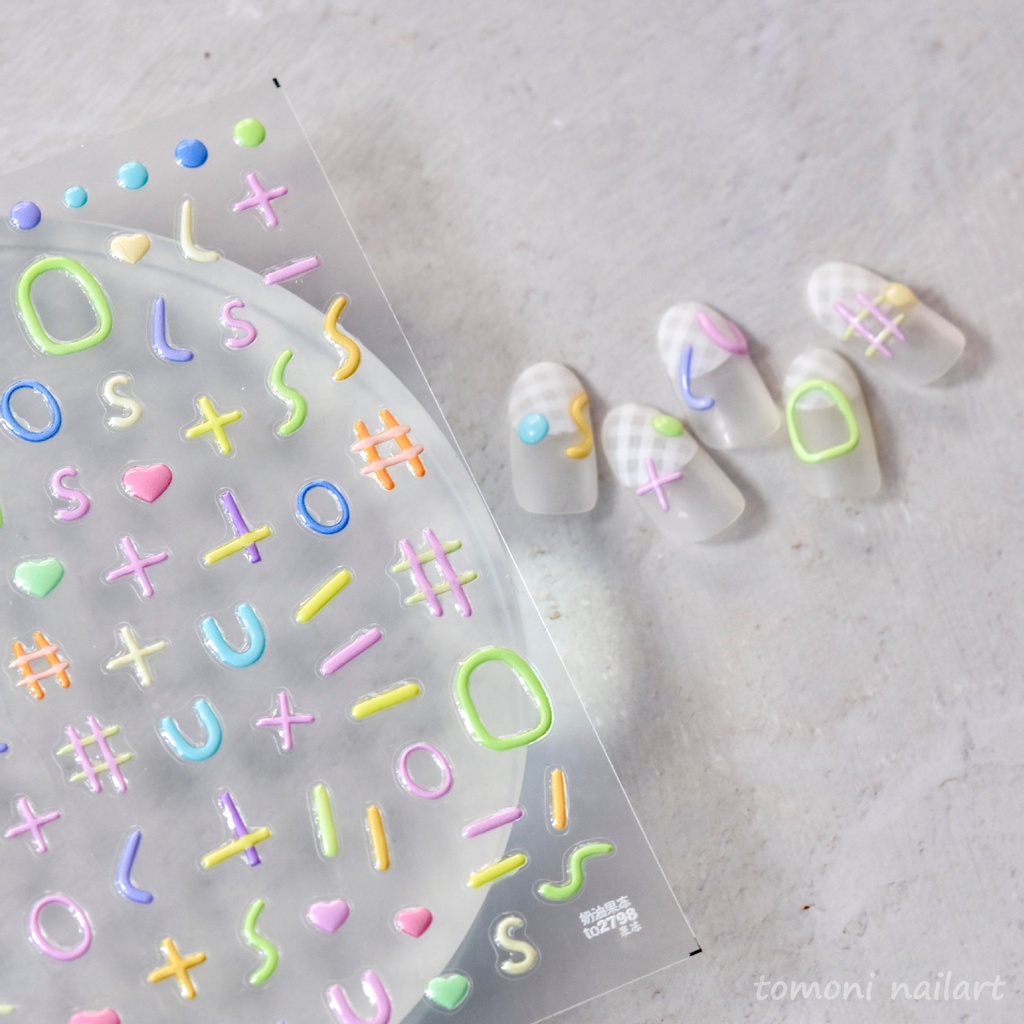 Miếng Dán Trang Trí Móng Tay Họa Tiết Dễ Thương Phong Cách Nhật Bản