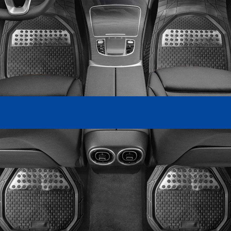 Set 4 Tấm Thảm PVC Màu Đen Chống Thấm Nước Cho Xe Hơi Fenteer1 Sturdy