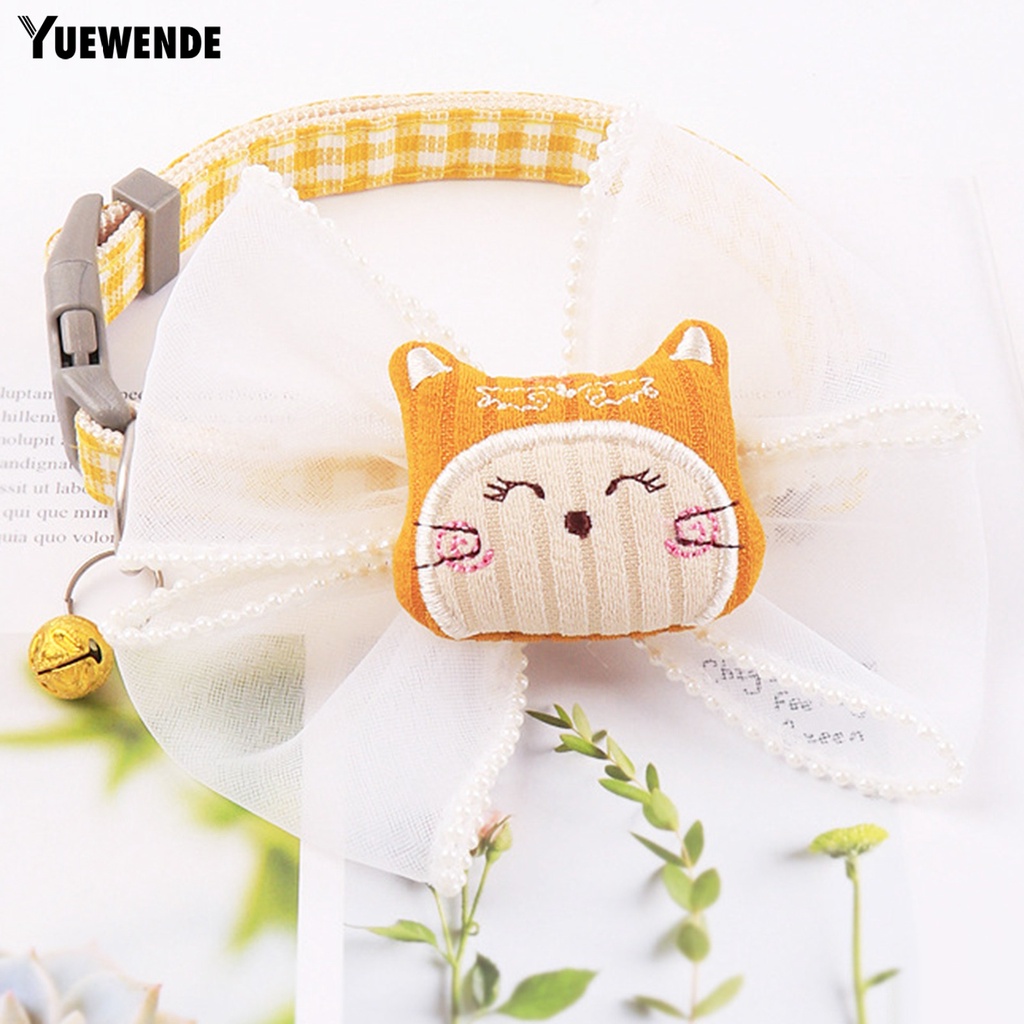 Yếm Đeo Cổ YQ.E Bằng Polyester Thiết Kế Nơ Xinh Xắn Tiện Dụng Cho Thú Cưng