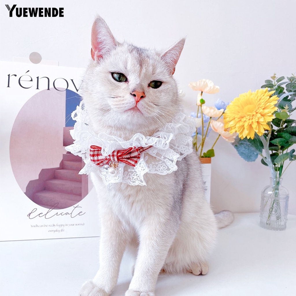 Yq.e Khăn Choàng Cổ Viền Ren Thoáng Khí Nhiều Màu Sắc Cho Thú Cưng