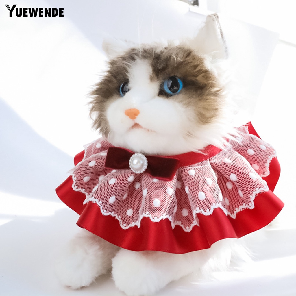 Yq.e Vòng Cổ Phối Ren Đính Nơ Quyến Rũ Tinh Tế Cho Thú Cưng