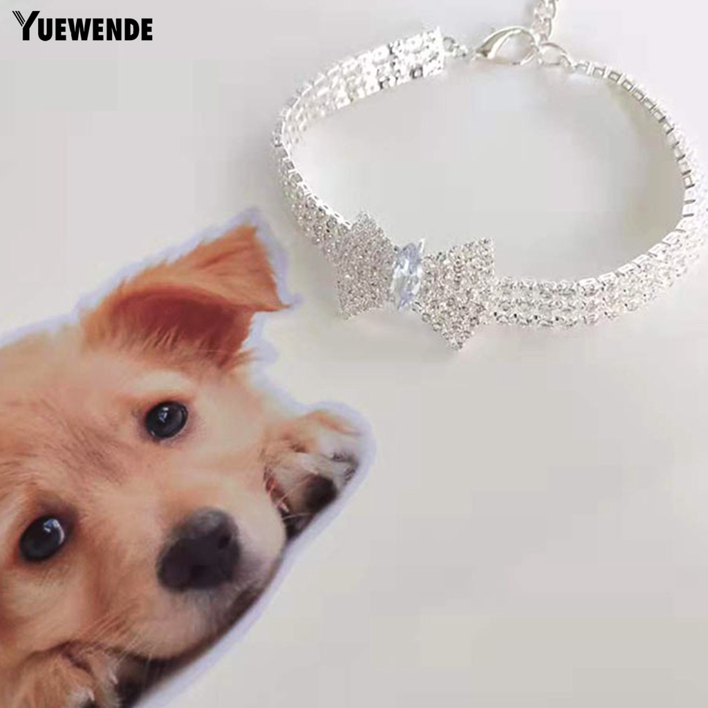 Yq.e Vòng Đeo Cổ Đính Đá Và Nơ Trang Trí Chống Gàu Thời Trang Giáng Sinh Dành Cho Cún Cưng