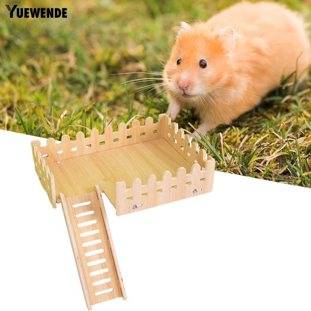 Yq.e Đồ Chơi Leo Trèo Hai Lớp Bằng Gỗ Dày Dặn Chống Cắn Dễ Lắp Đặt Cho Chuột Hamster