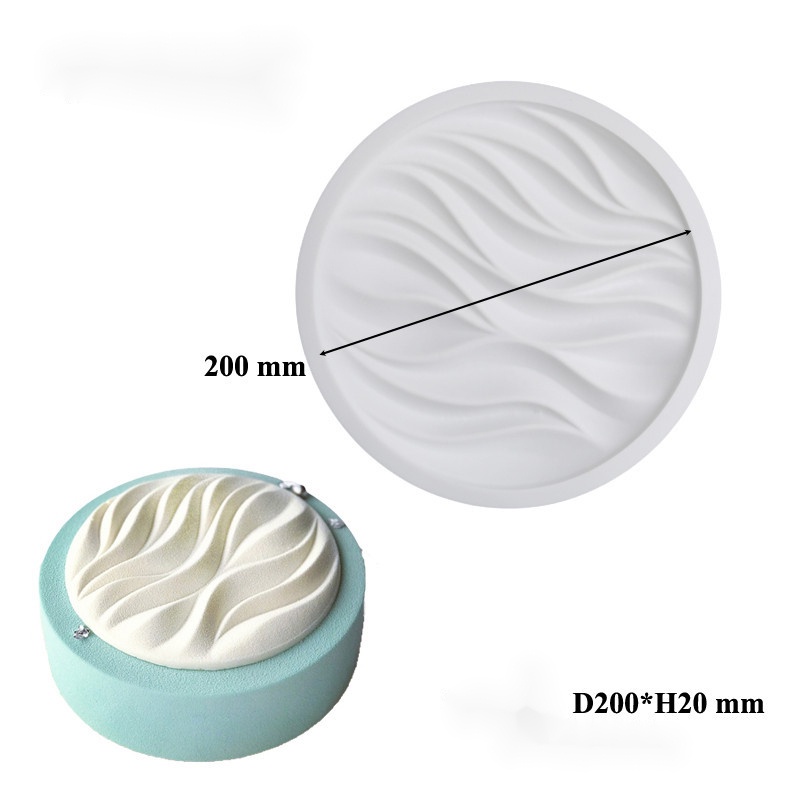 Khuôn Silicone Tròn 6 / 8-Inch Làm Bánh Gợn Sóng DIY