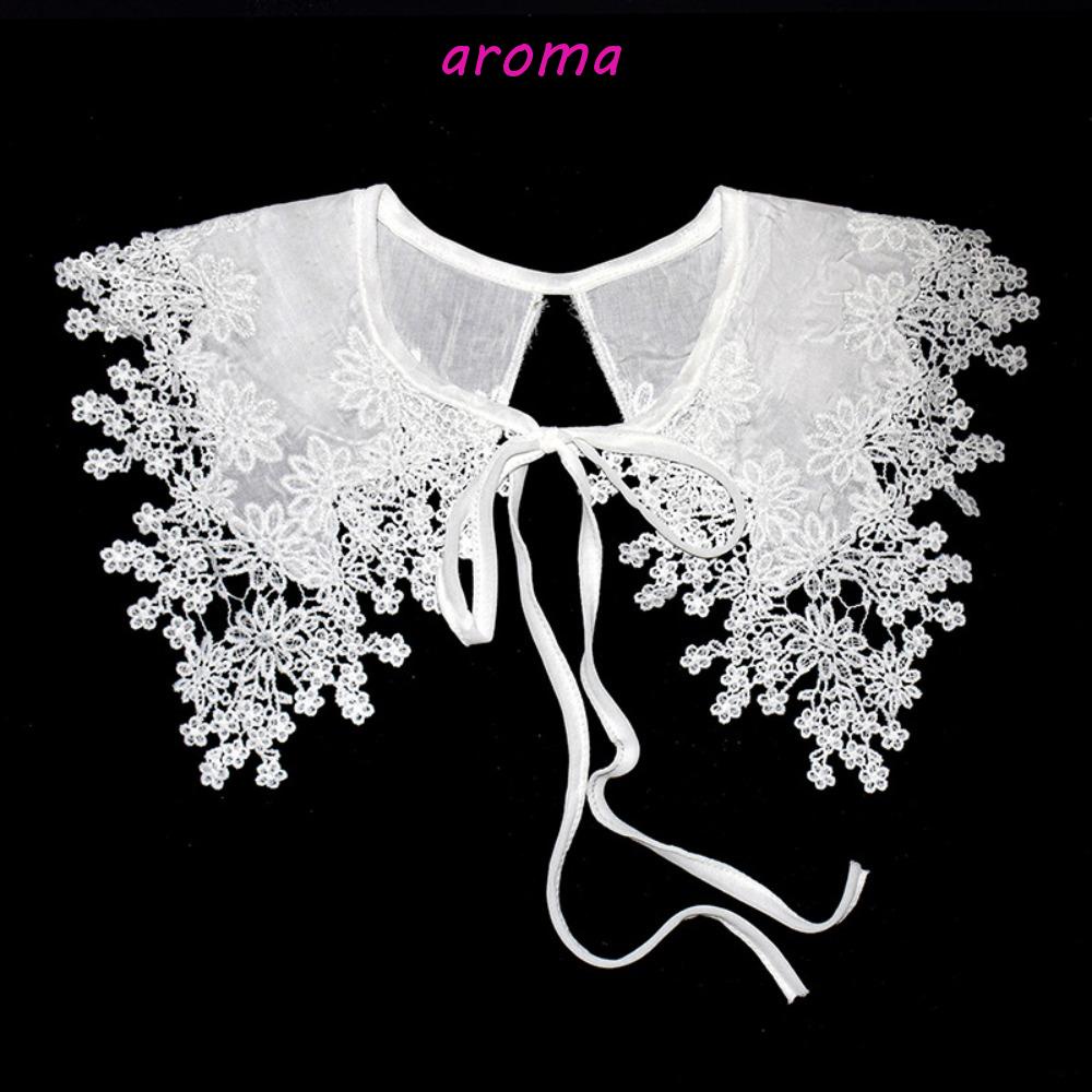 Cổ Áo Ren Giả Thêu Hoa Cài Nút Có Thể Tháo Rời Thời Trang Cho Nữ