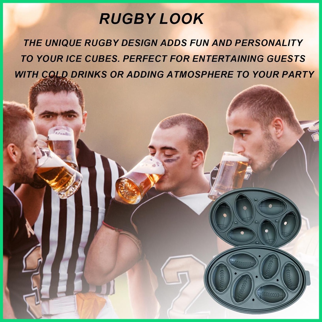 Khuôn Làm Đá 6 Ô Hình Oval Bằng Silicone Có Nắp Và Phễu Có Thể Tái Sử Dụng