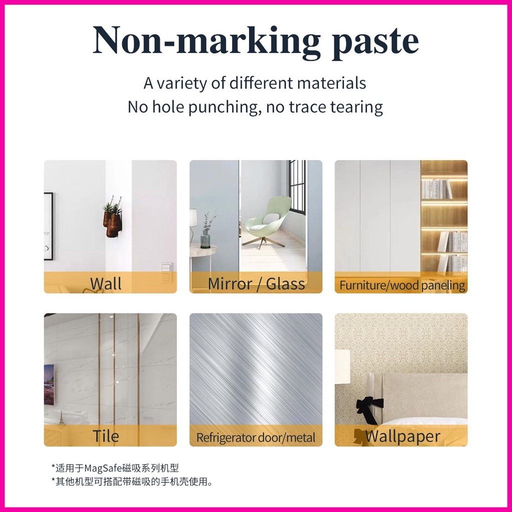 Giá Đỡ Điện Thoại Dạng Nhẫn Nam Châm Gắn Tường Cho iPhone 14 13 12 MagSafe