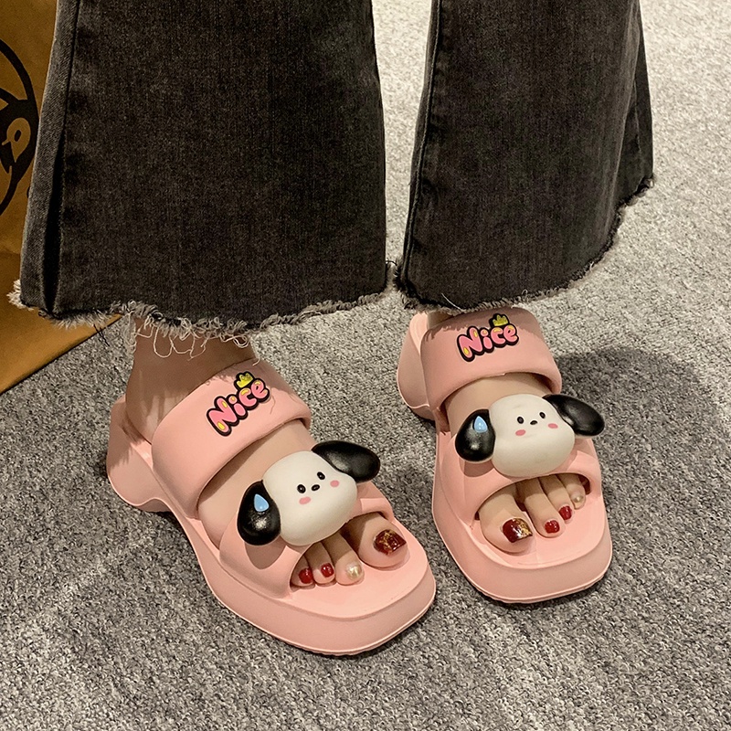 Kisstyle Dép Sandal Đế Dày Mềm Mại Họa Tiết Hoạt Hình Thoải Mái Thời Trang Đi Biển Cho Nữ