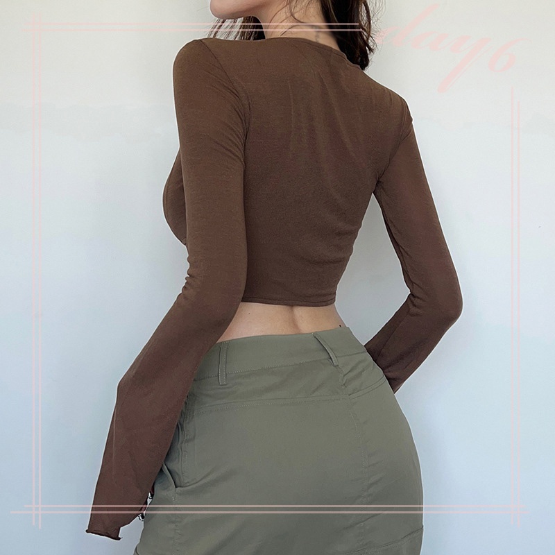 Áo Thun Tay Loe Ôm Dáng Phong Cách Hàn Quốc Thời Trang Cho Nữ