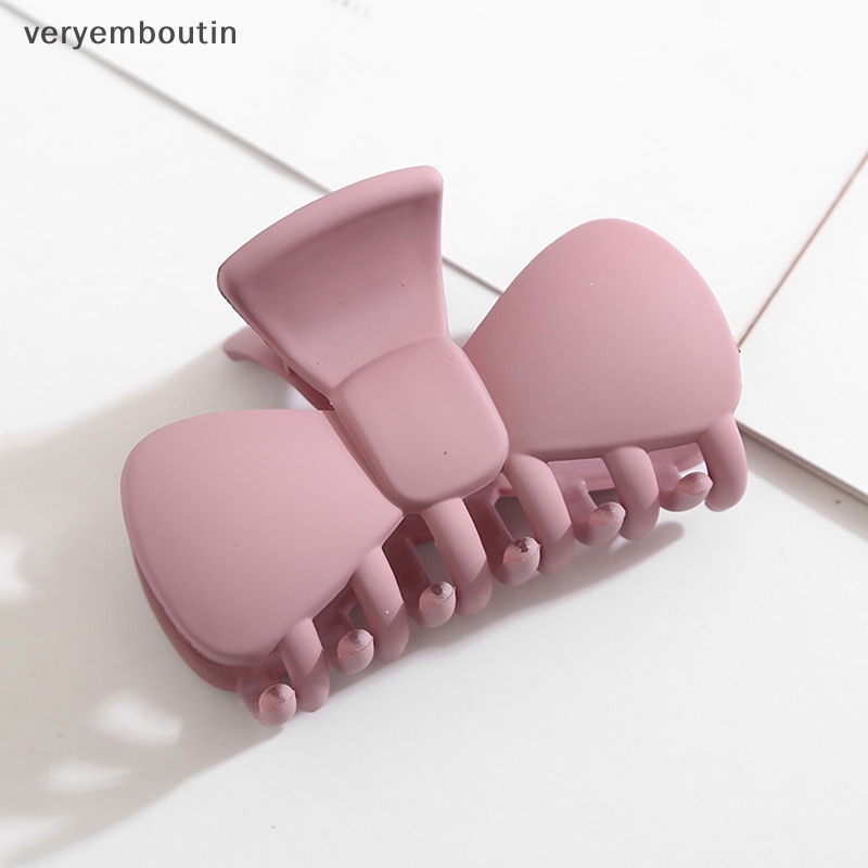 Kẹp Tóc Càng Cua Bằng Acrylic Màu Đục Đính Nơ Phong Cách Hàn Quốc Thanh Lịch