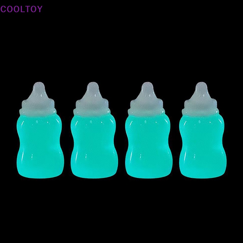 Cooltoy Set 10 Bình Sữa Em Bé mini Màu Dạ Quang Dễ Thương Trang Trí Nhà Búp Bê