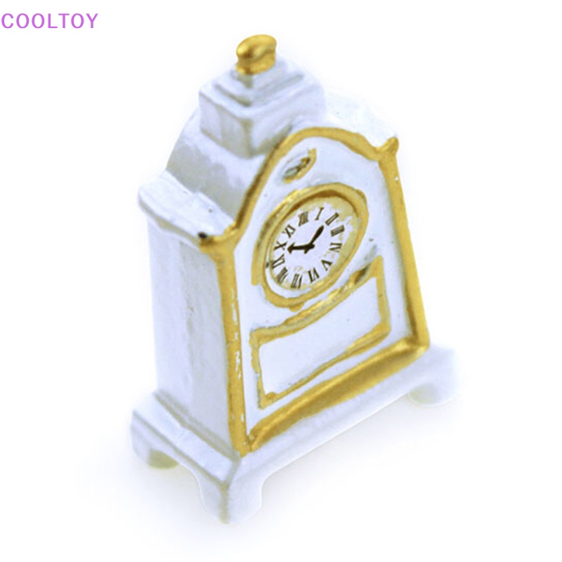 Cooltoy 1 Đồng Hồ Để Bàn Màu Trắng Phong Cách Retro Tỉ Lệ 1: 12 Trang Trí Nhà Búp Bê