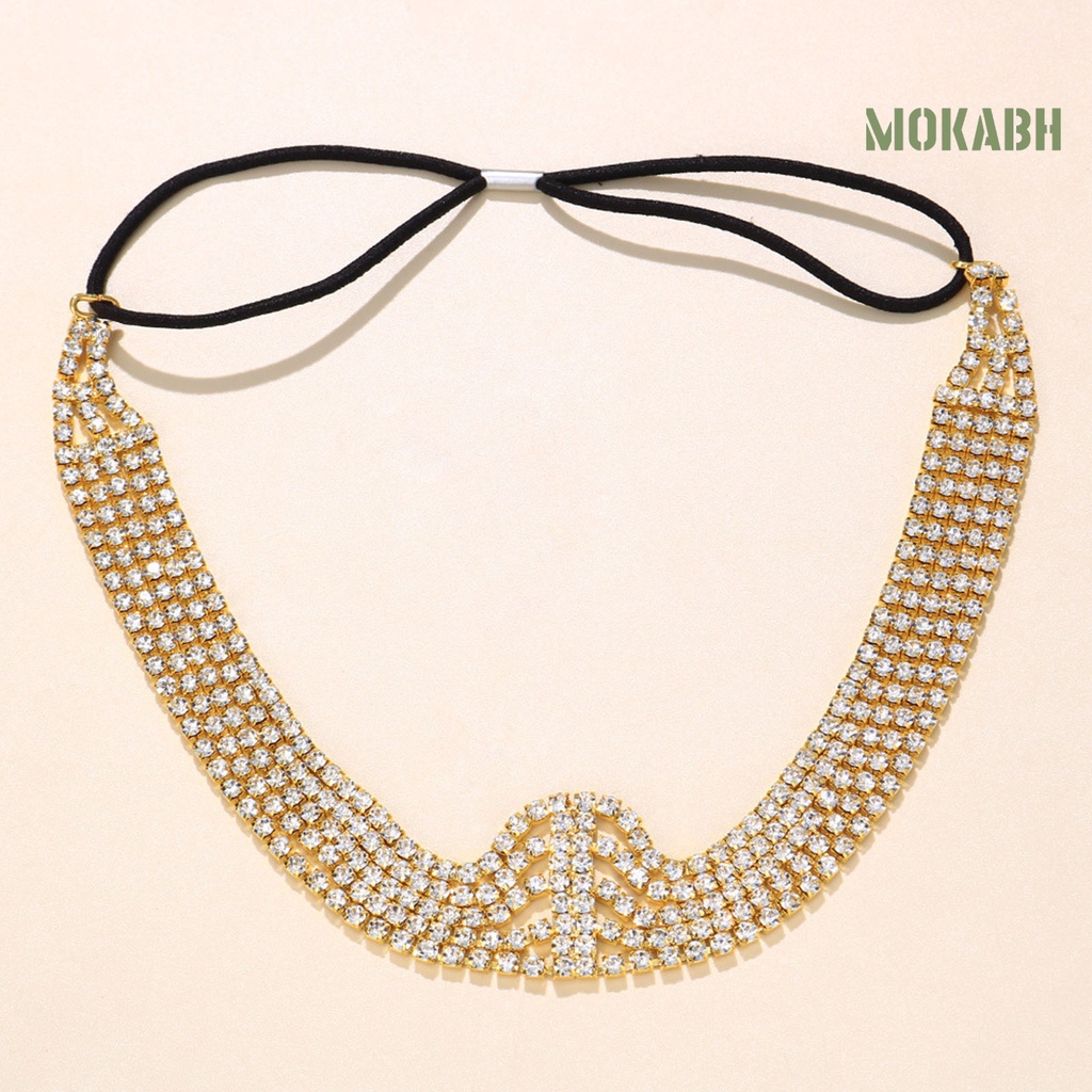 Băng Đô Cài Tóc Nhiều Lớp Đính Đá Co Giãn Tốt Chống Trượt Cho Cô Dâu