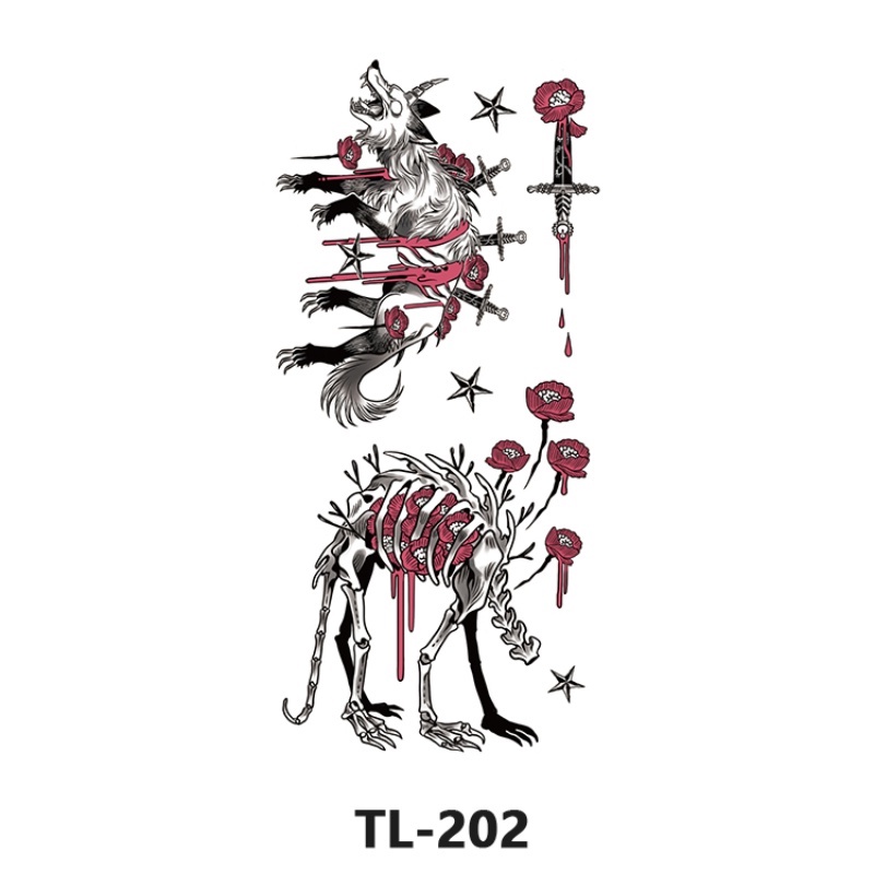 Hình Xăm Dán Tạm Thời Họa Tiết Da Báo / Chim Phượng Hoàng / Đường Kẻ Chống Nước