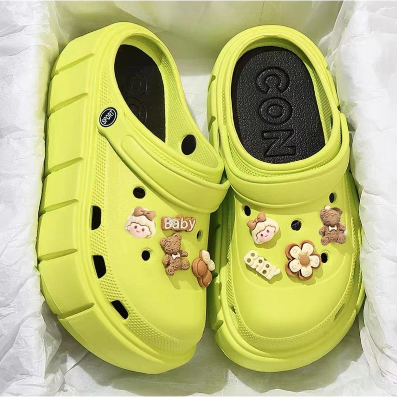 Dép Sandal Đế Xuồng Cao 4.5cm Họa Tiết Hoạt Hình Cho Nữ