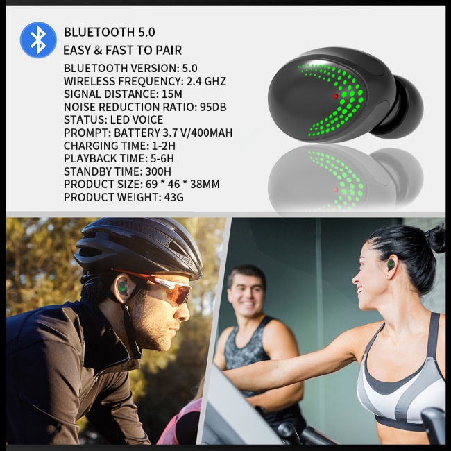 Tai Nghe Nhét Tai Zevaret K1 Bluetooth 5.0 Không Dây Âm Thanh Sống Động Chất Lượng Cao
