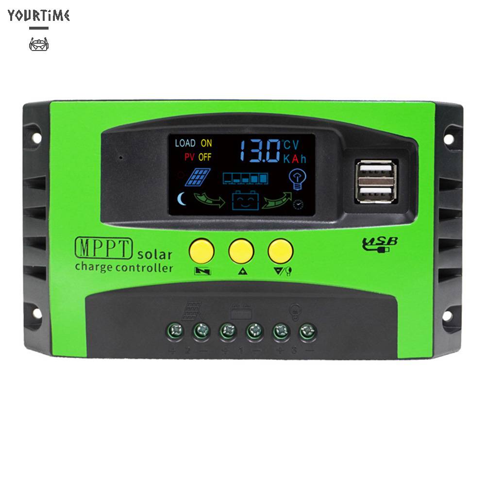 Bộ Điều Khiển Sạc Năng Lượng Mặt Trời 10A / 20A / 30A 12V 24V MPPT USB Kép Cho Đèn Đường