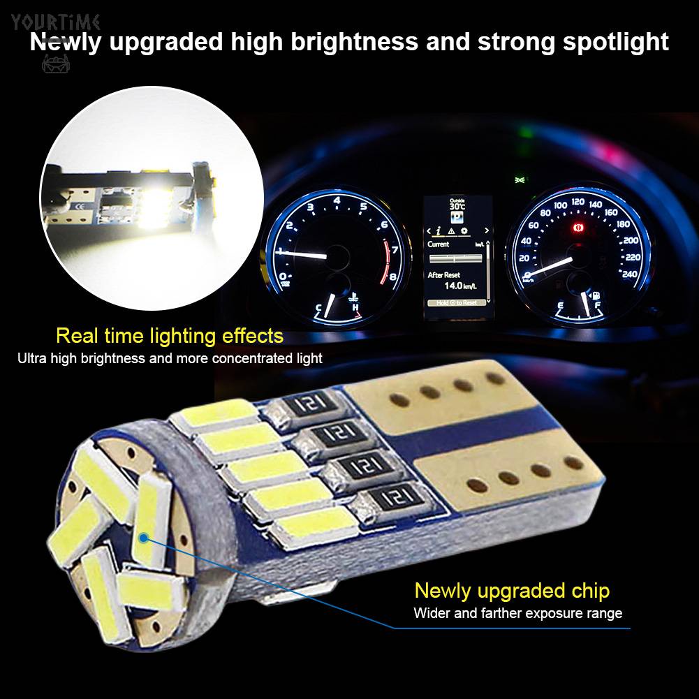 Set 10 Bóng Đèn T10 W5W 12V 6000K Ánh Sáng Trắng Cho Xe Ô Tô