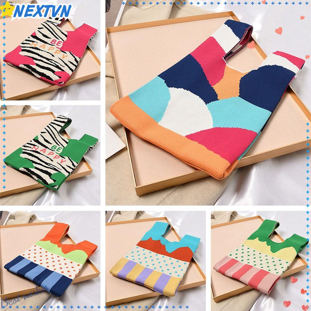 Túi Xách Mua Sắm Đeo Vai Mini Màu Sắc Thời Trang