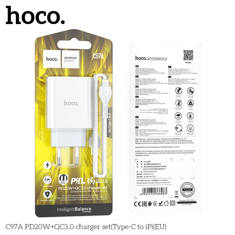 Củ Sạc Nhanh Hoco C97 20w cho iP sạc siêu nhanh