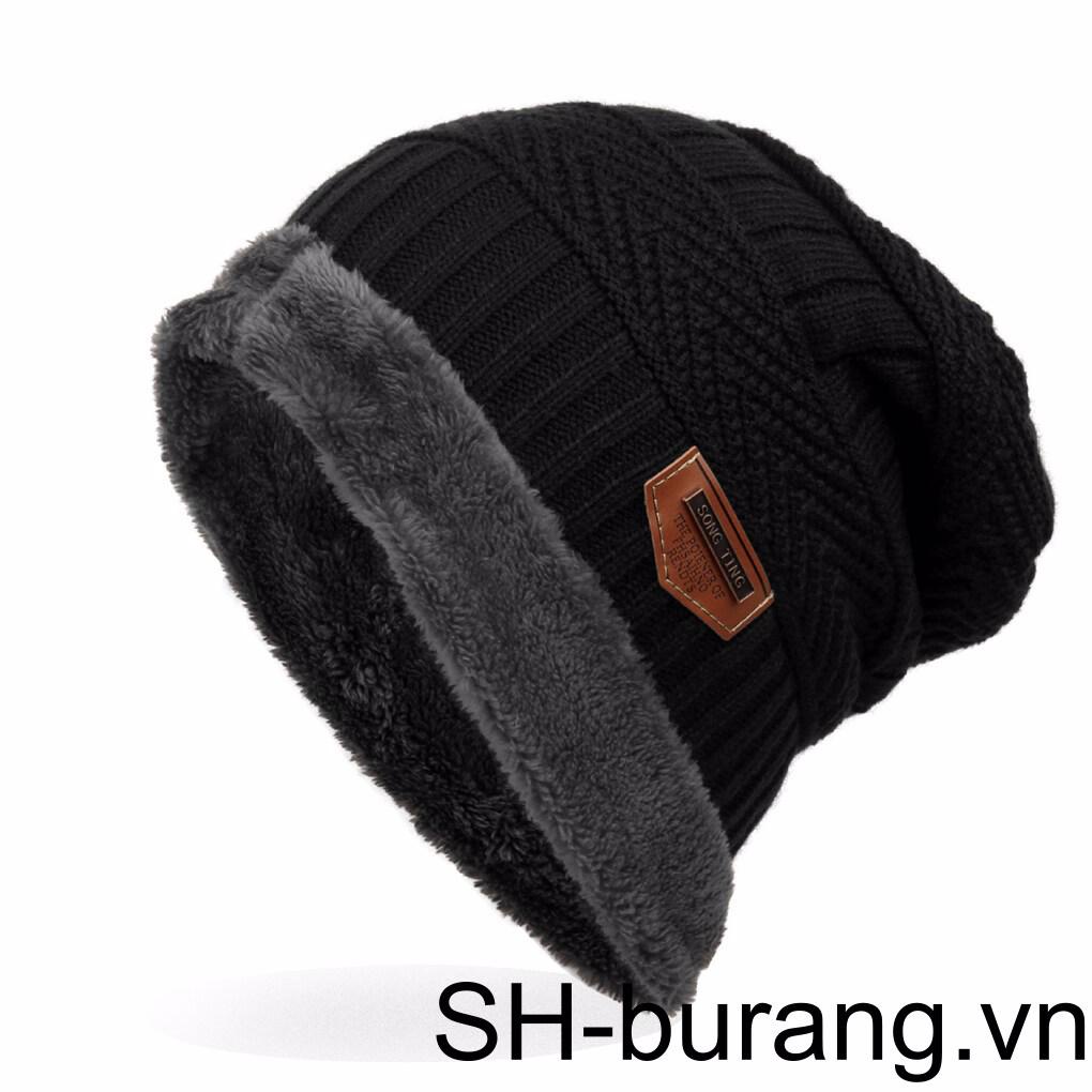 Mũ Len Dệt Kim Dày Dặn Giữ Ấm Mùa Đông Cho Nam Giới